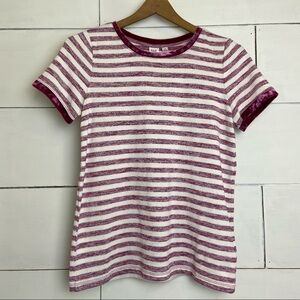 Gap Softspun Striped Tee Shirt W/Velvet Cuffs.  Size XSmall.